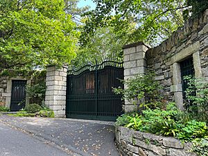 Bono and Ali Hewson house (Temple Hill) gates, Killiney (wide view)