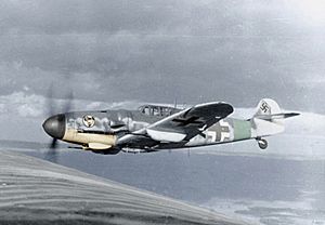Bundesarchiv Bild 101I-662-6659-37, Flugzeug Messerschmitt Me 109 Recolored