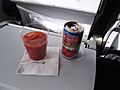 Campbell's tomato juice on a flight of Icelandair