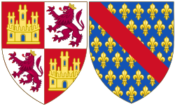 Coat of Arms of Blanca of Bourbon as Queen of Castile