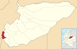 Location of the municipality and town of Sabanalarga, Casanare in the Casanare Department of Colombia.
