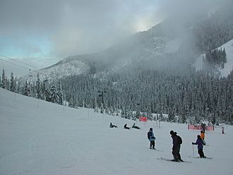 Skiers at Cypress Mountain
