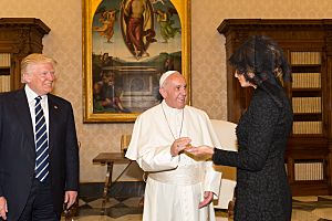 Donald Trump Pope Francis Melania Trump in 2017
