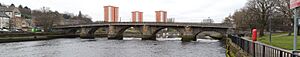 Dumbarton Bridge - composite panoramic view from SE