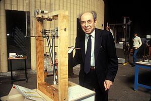 Frank Oppenheimer with Exploratorium Exhibit