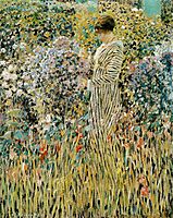 Frederick Carl Frieseke - Femme dans un jardin