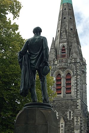 Godley Statue in front of Cathedral