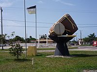 "Drums of our Fathers Monument" in Dangriga, Belize