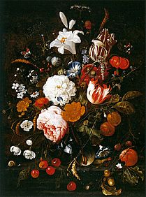 Jan Davidsz. de Heem - Still-Life with Flowers in a Glass Vase and Fruit - WGA11284