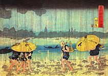 Kuniyoshi Utagawa, At the shore of the Sumida river