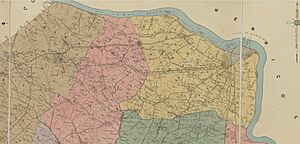 La Prade Map 1888 of Chesterfield County (zoom on Manchester and Southside)