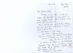 Letter from Elinor Lyon