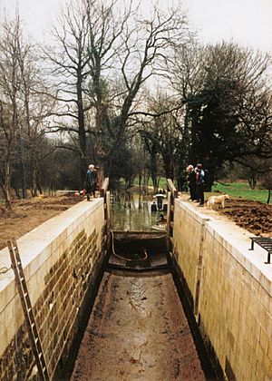 Lock on the wey and arun canal under restoration