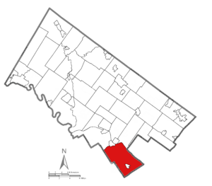Location of Lower Merion Township in Montgomery County