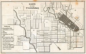 Mainzer Adelsverein Karte der Stadt Friedrichsburg 1851 UTA