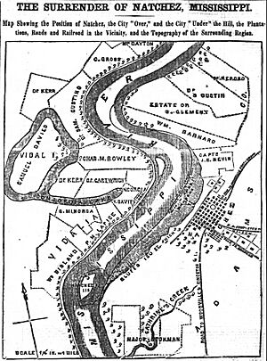 Map of Natchez, Mississippi, United States in May 1862