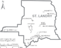 Map of St. Landry Parish Louisiana With Municipal Labels