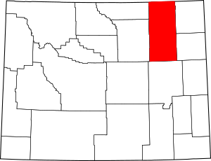 Map of Wyoming highlighting Campbell County