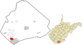 Mercer County West Virginia incorporated and unincorporated areas Brush Fork highlighted