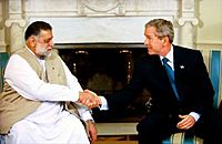 Mir Zafarullah Khan Jamali with Bush