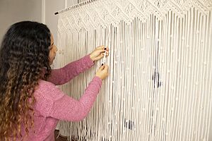 Mural en macramé
