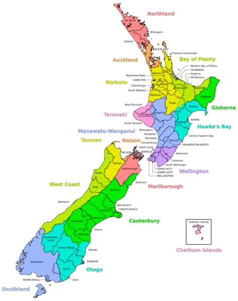 NZ Regional Councils and Territorial Authorities 2017