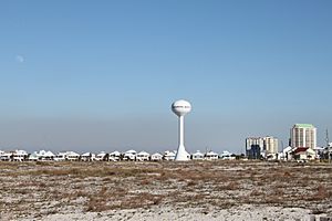 Navarre Beach with water tower