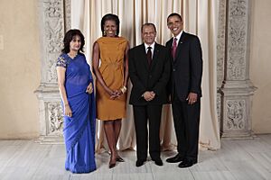 Navinchandra Ramgoolam with Obamas