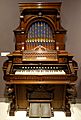 Parlor organ, Estey Organ Company, Brattleboro VT, c. 1882, walnut, pine, steel, painted and gilt with ivory and ebony keys - Bennington Museum - Bennington, VT - DSC09091