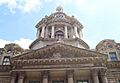 Police Building dome and pediment from below