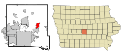 Location of Bondurant, Iowa