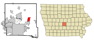 Location within Polk County and Iowa