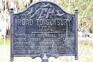 Road to Sunbury marker, Midway, GA, US
