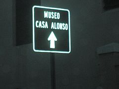 Sign for Museo Casa Alonso in Vega Baja, Puerto Rico