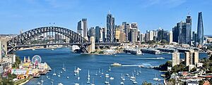 Skylines of Sydney CBD seen from North Sydney, August 2022, 02 (cropped)