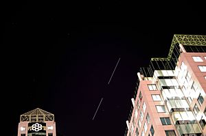 Space Shuttle Discovery and International Space Station on September 8, 2009 in the Toronto Ontario sky