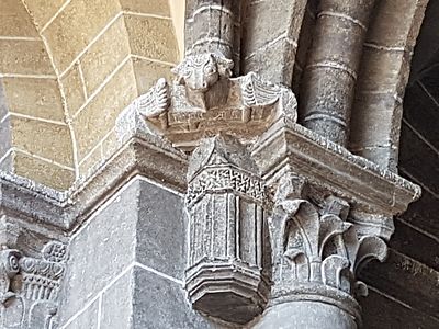 Tetramorph in west porch of Notre-Dame-du-Puy - St. Luke