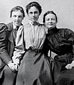 Theodate Pope, Alice Hamilton, and a student believed to be Agnes Hamilton, 1888