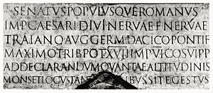 Trajan inscription duotone
