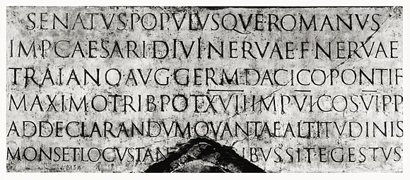 Trajan inscription duotone