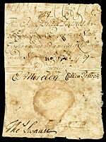 North Carolina colonial currency, 3 pounds sterling, 1729 (obverse)