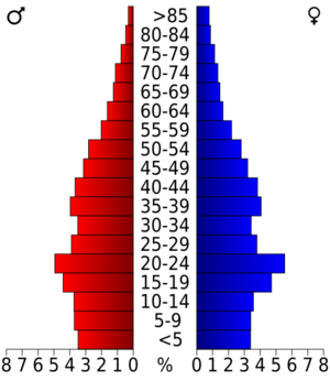 USA Faulkner County, Arkansas age pyramid
