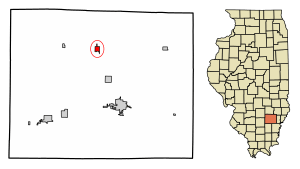 Location of Cisne in Wayne County, Illinois.