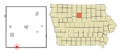 Wright County Iowa Incorporated and Unincorporated areas Woolstock Highlighted