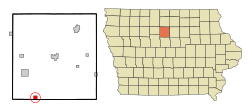 Location of Woolstock, Iowa