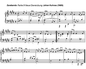 Zarabanda de la partie III de la Neue Clavierübung de Johan Kuhnau