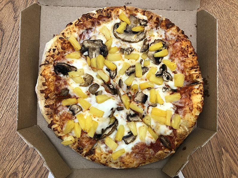 Image 20190207 19 47 48 A small Domino's pizza with mushrooms and