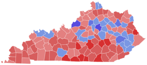 2023 Kentucky gubernatorial election results map by county