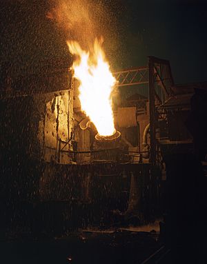 A scene in a steel mill, Republic Steel, Youngstown, Ohio