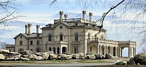 Beechwood from southwest, 590 Bellevue Avenue, Newport